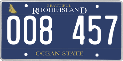 RI license plate 008457