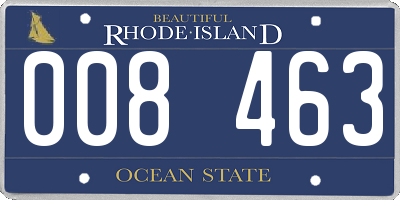 RI license plate 008463