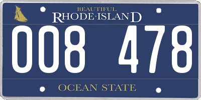 RI license plate 008478