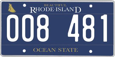 RI license plate 008481