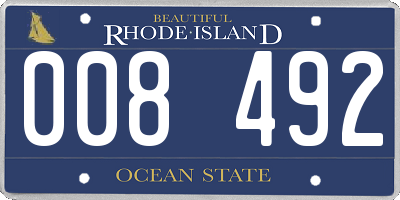 RI license plate 008492