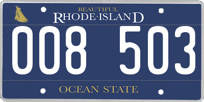 RI license plate 008503
