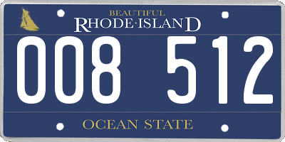 RI license plate 008512