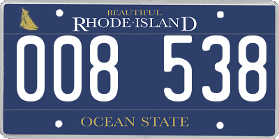 RI license plate 008538