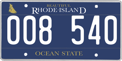 RI license plate 008540