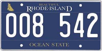 RI license plate 008542