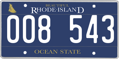 RI license plate 008543