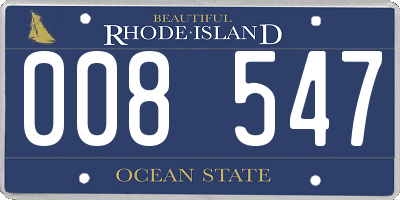 RI license plate 008547