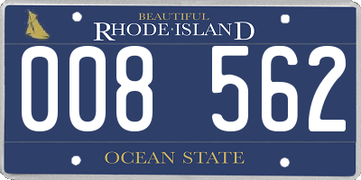 RI license plate 008562