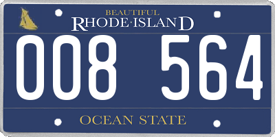 RI license plate 008564
