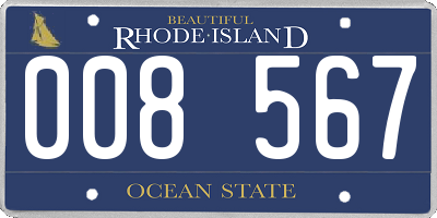 RI license plate 008567