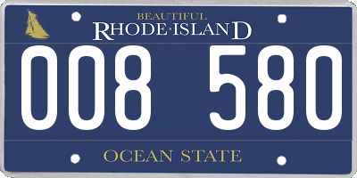 RI license plate 008580