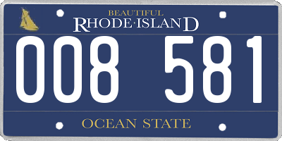 RI license plate 008581