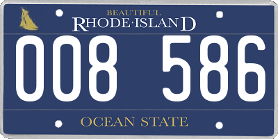 RI license plate 008586