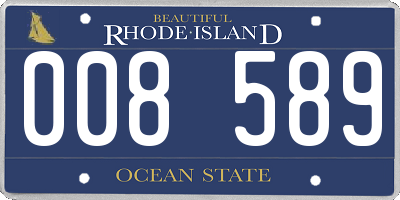 RI license plate 008589