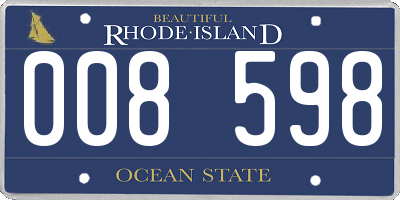 RI license plate 008598