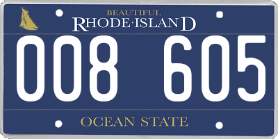 RI license plate 008605