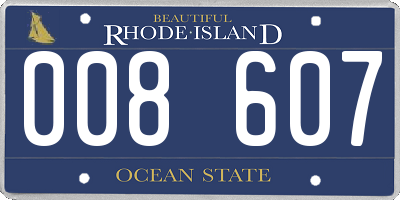 RI license plate 008607