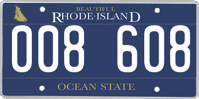 RI license plate 008608