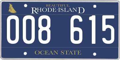RI license plate 008615
