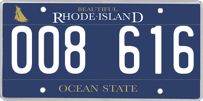 RI license plate 008616