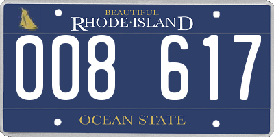 RI license plate 008617