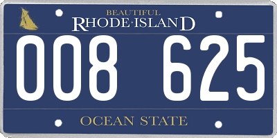 RI license plate 008625