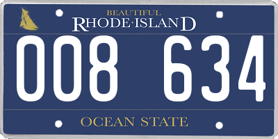 RI license plate 008634