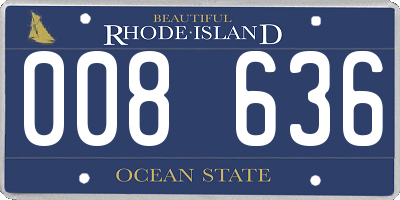 RI license plate 008636