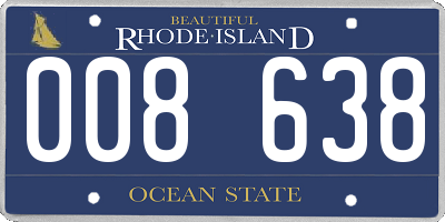 RI license plate 008638