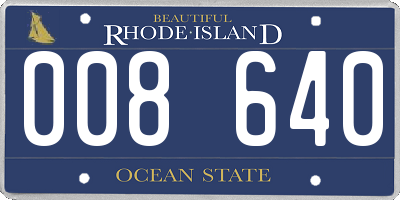 RI license plate 008640