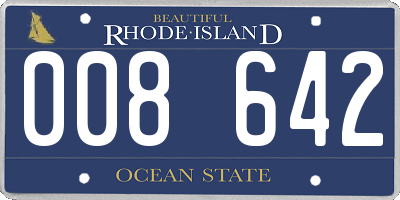 RI license plate 008642