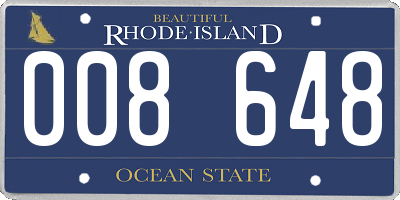 RI license plate 008648