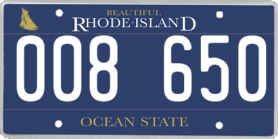 RI license plate 008650