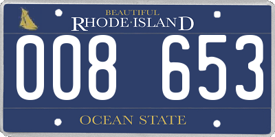 RI license plate 008653