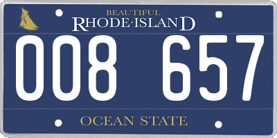 RI license plate 008657