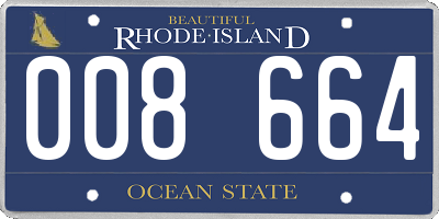 RI license plate 008664