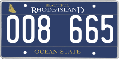 RI license plate 008665