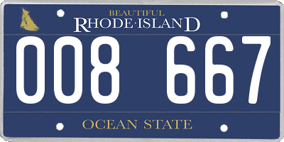 RI license plate 008667