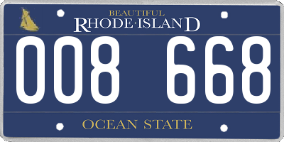 RI license plate 008668