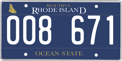 RI license plate 008671