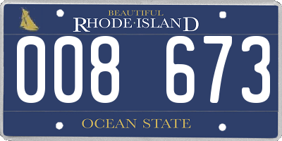 RI license plate 008673