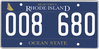 RI license plate 008680