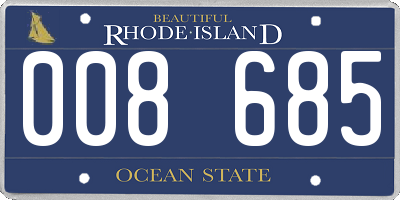 RI license plate 008685