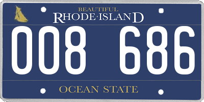 RI license plate 008686