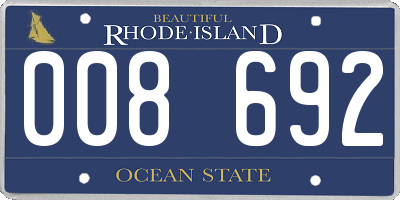 RI license plate 008692