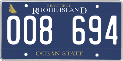 RI license plate 008694