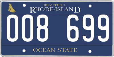 RI license plate 008699