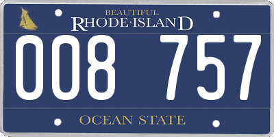 RI license plate 008757