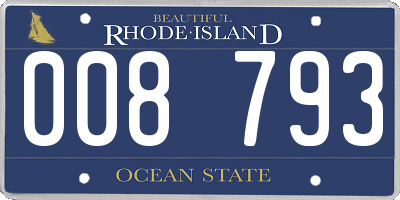 RI license plate 008793